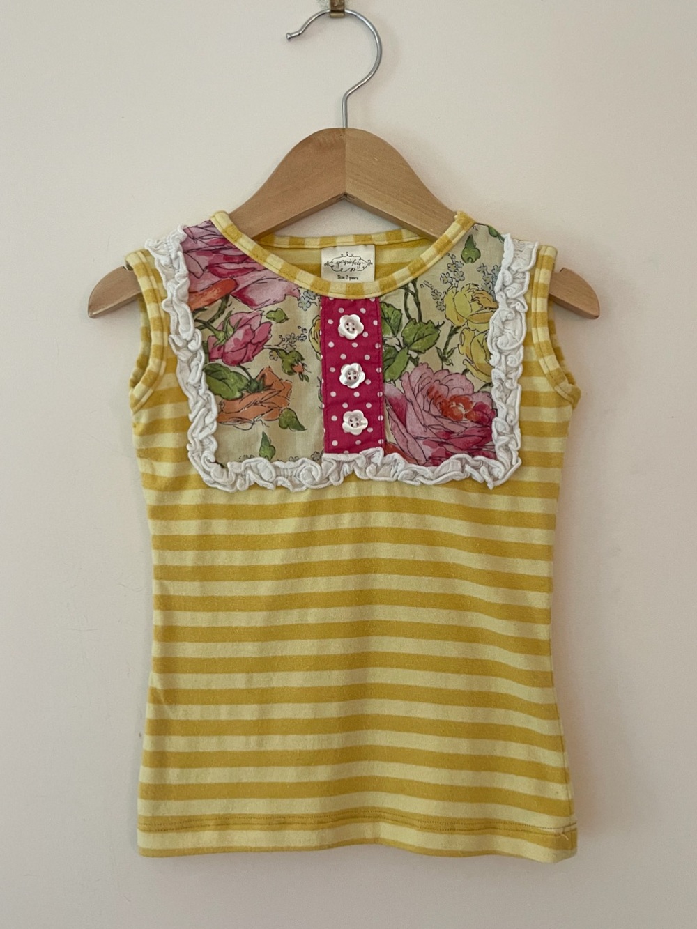 PERSNICKETY VGUC Mixed Prints Colorful Cottagecore Ruffle Tank Top